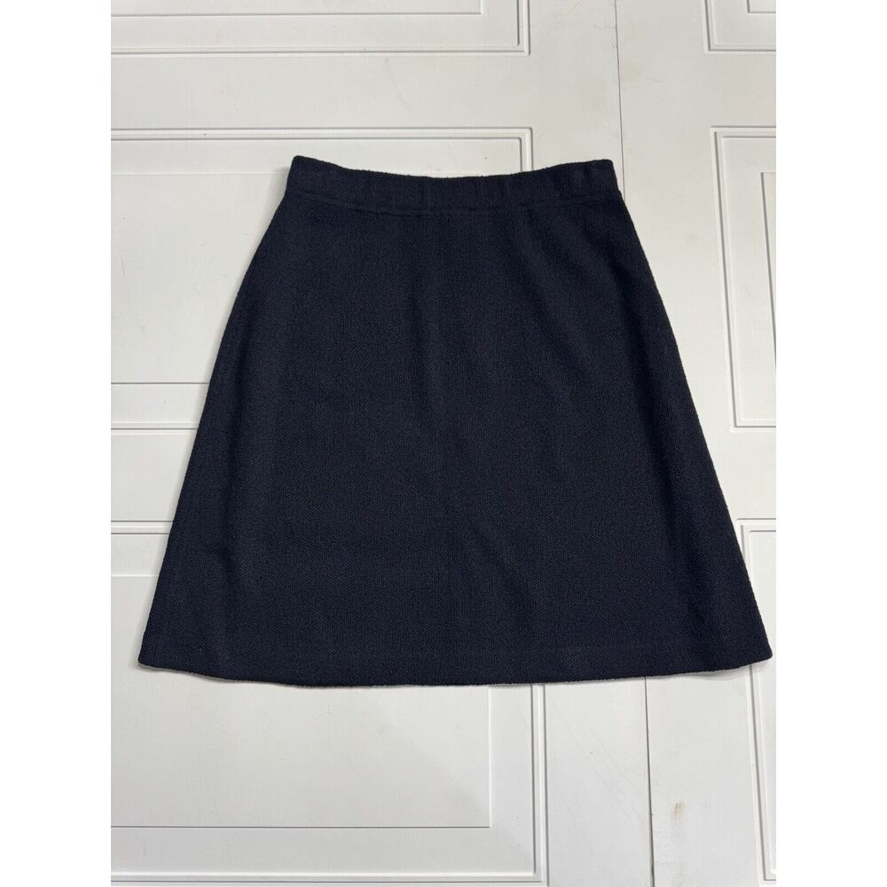 St John Collection Wool Santana Black A Line Knit Pull On Pencil Skirt Size 2 - Picture 5 of 8